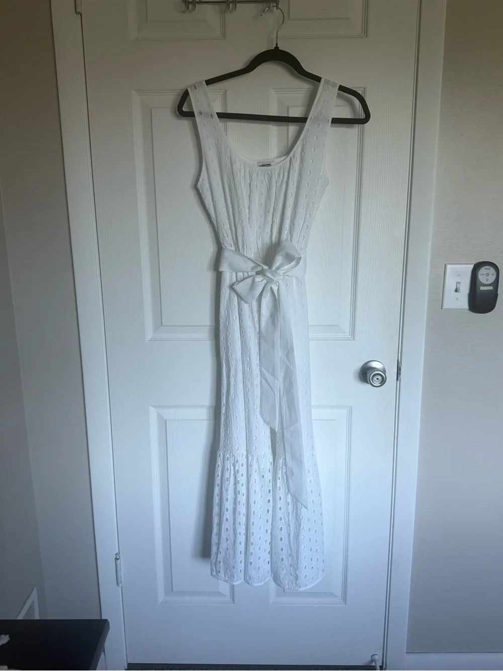 NWT J.Crew White Eyelet Belted Midi Maxi Dress Size 2 CU588